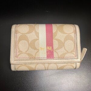 Coach Tan and Pink Wallet